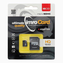 Заредете изображение във визуализатора на галерията – IMRO карта памет microSD 16GB 100MB/s клас 10 UHS I с адаптер SD
