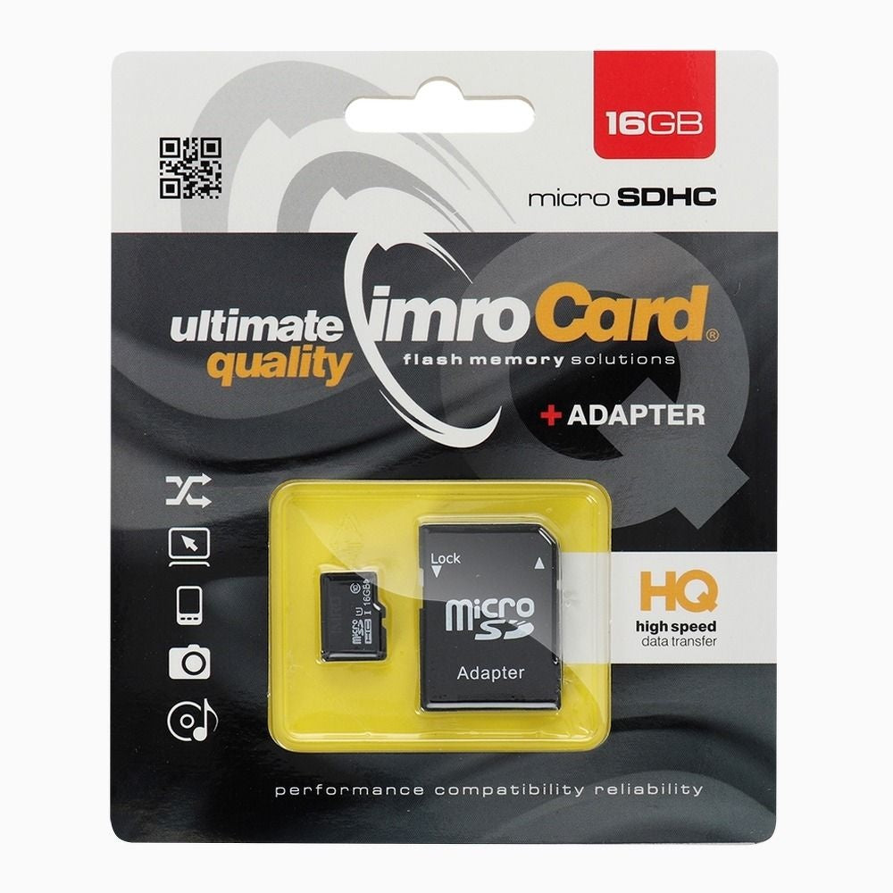 IMRO карта памет microSD 16GB 100MB/s клас 10 UHS I с адаптер SD