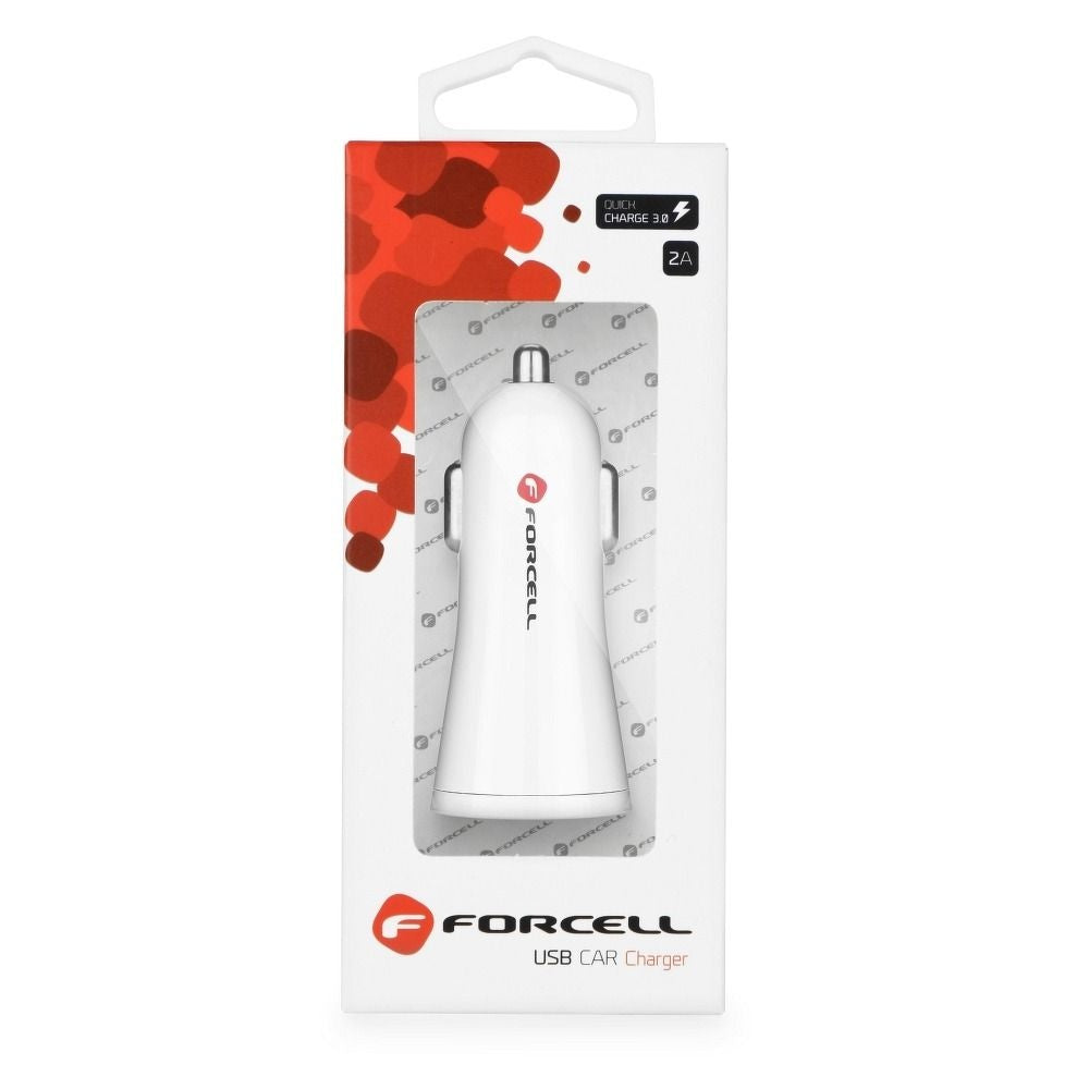 FORCELL F-ENERGY TFK-CC-095 зарядно за кола USB A QC3.0 2,4A бяло