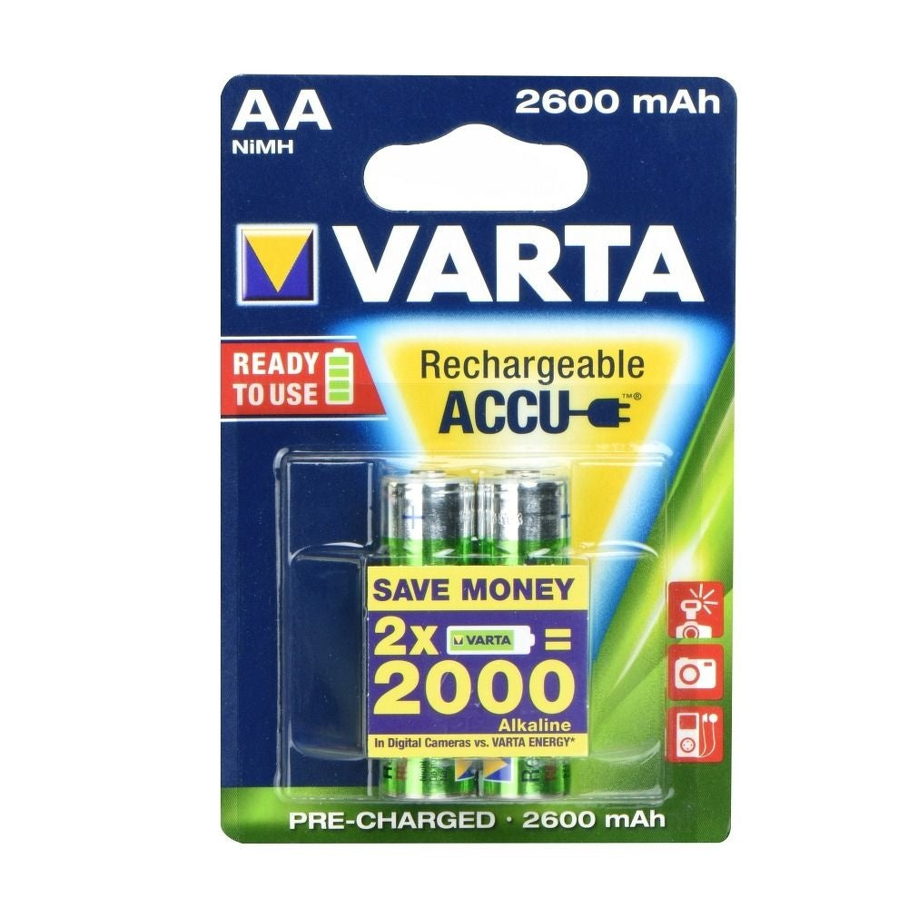 VARTA акумулаторна батерия R6 (AA) 2600 mAh професионална готова 2 бр.