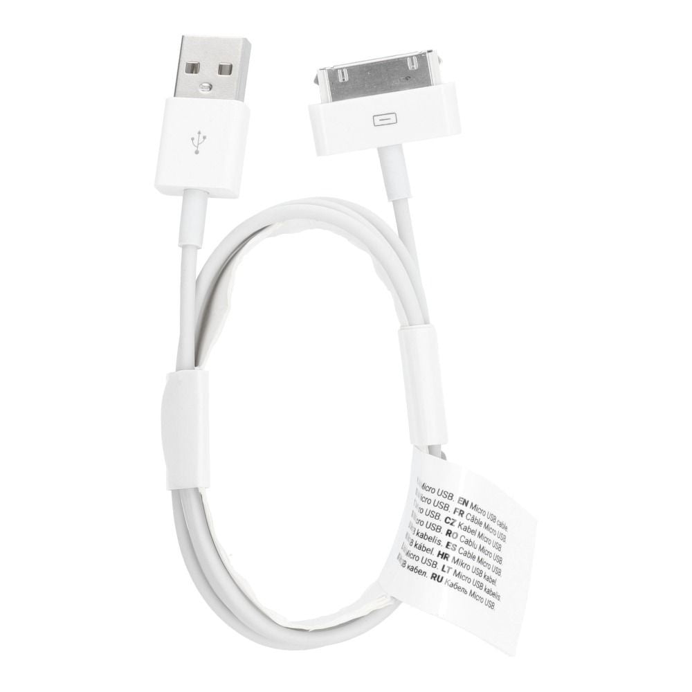 Кабел USB A към iPhone 30-пинов (iPhone 4) 1A C606 1 м бял