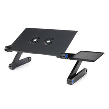 Заредете изображение във визуализатора на галерията – Desk for laptop uniwersal adjustable with cooling yl-803 black
