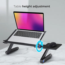 Заредете изображение във визуализатора на галерията – Desk for laptop uniwersal adjustable with cooling yl-803 black
