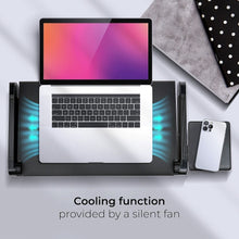 Заредете изображение във визуализатора на галерията – Desk for laptop uniwersal adjustable with cooling yl-803 black
