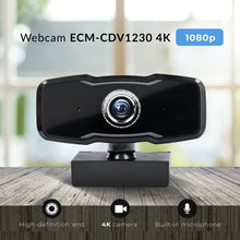 Заредете изображение във визуализатора на галерията – Уебкамера 4K 3840*2160/30fps ECM-CDV1230 черна
