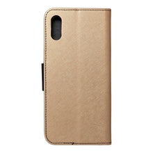 Заредете изображение във визуализатора на галерията – Калъф тип книга FANCY за XIAOMI Redmi 9A златист / черен
