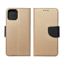 Заредете изображение във визуализатора на галерията – Калъф тип книга FANCY за XIAOMI Redmi 9A златист / черен
