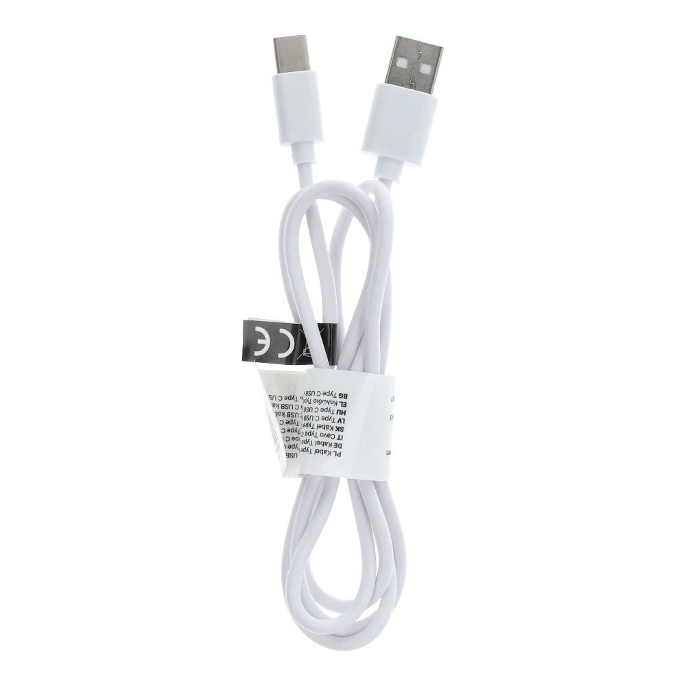 Кабел USB A към Type C 2.0 C366 (конектор дълъг : 8mm) 1 м бял