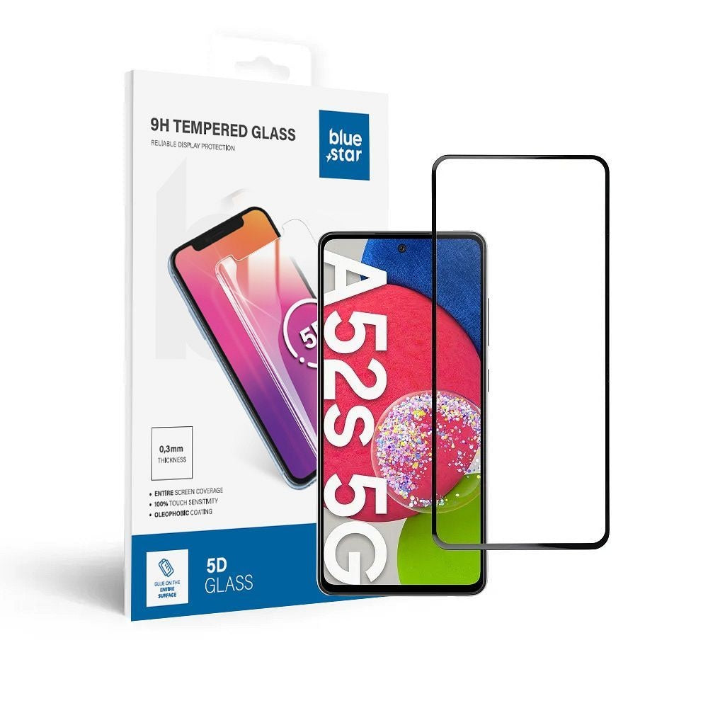 Стъклен протектор Blue Star за - SAMSUNG A52/52s 5G/LTE Full Face (full glue with frame/small size) - черен Стъклен протектор Blue Star за