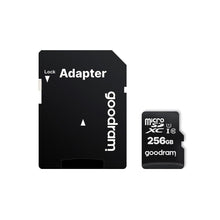 Заредете изображение във визуализатора на галерията – GOODRAM карта памет microSD 256GB 100MB/s клас 10 UHS I с адаптер SD
