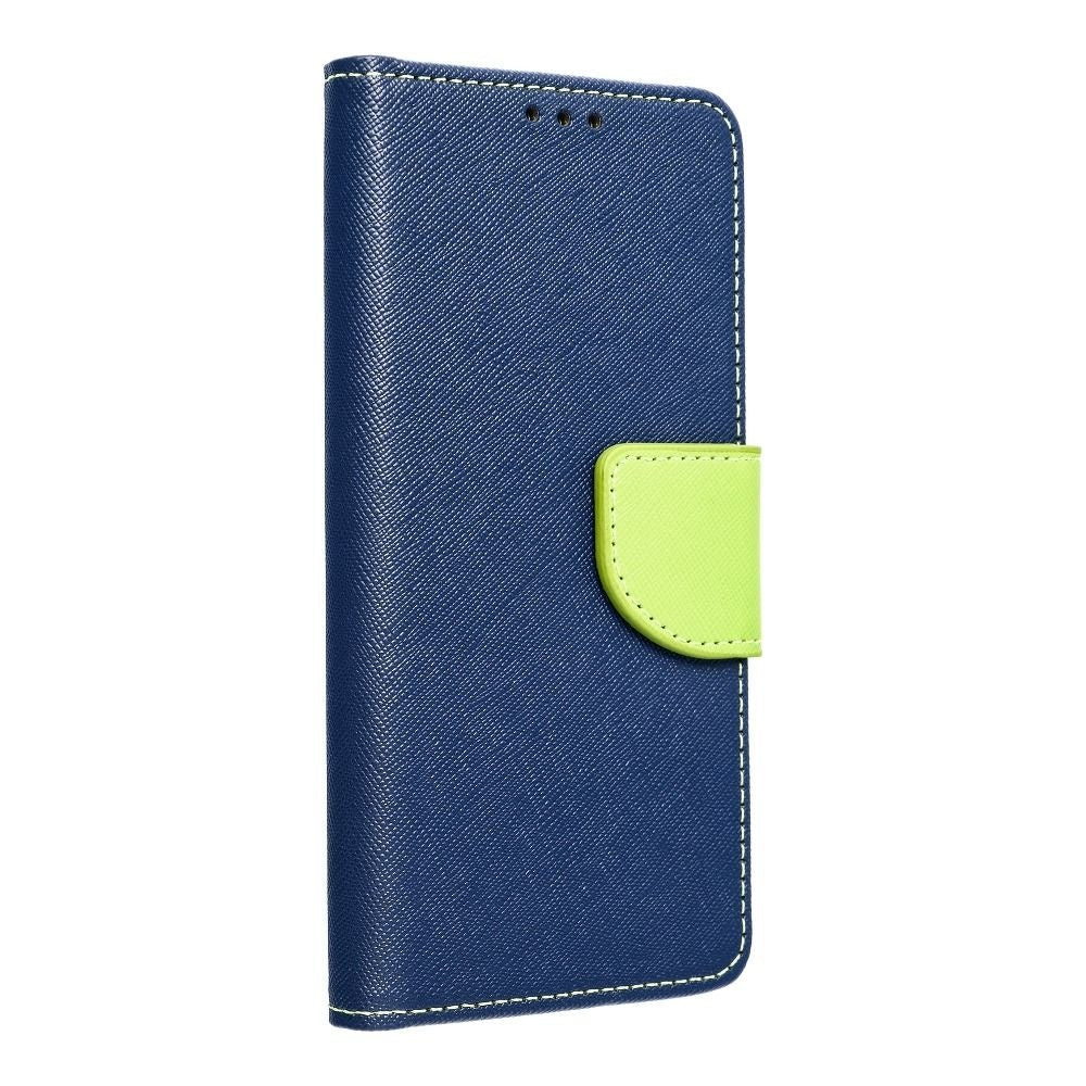 Калъф тип книга FANCY за SAMSUNG S22 тъмно син / лайм