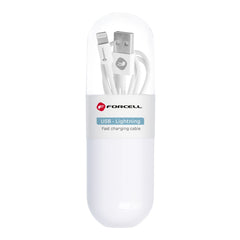 FORCELL C316 кабел USB A към Lightning 1A TUBE 1 м бял