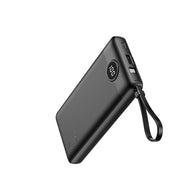 Външна батерия Veger C10 (W1116) 10000 mAh с вградени кабели Micro-USB / Type C / Lightning - черна