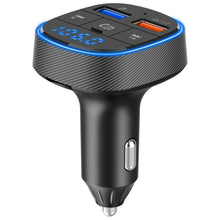 Заредете изображение във визуализатора на галерията – FM bluetooth предавател 5.0 + TF четец на карти + 2 x USB A QC3.0 BC57 черен
