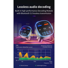 Заредете изображение във визуализатора на галерията – FM bluetooth предавател 5.0 + TF четец на карти + 2 x USB A QC3.0 BC57 черен
