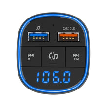 Заредете изображение във визуализатора на галерията – FM bluetooth предавател 5.0 + TF четец на карти + 2 x USB A QC3.0 BC57 черен
