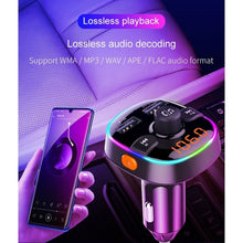 Заредете изображение във визуализатора на галерията – MP3 bluetooth предавател 5.0 + TF четец на карти + 2 x USB A QC3.0 BC52L черен
