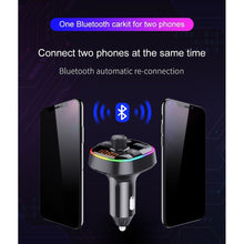 Заредете изображение във визуализатора на галерията – MP3 bluetooth предавател 5.0 + TF четец на карти + 2 x USB A QC3.0 BC52L черен
