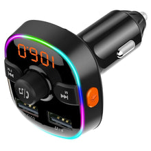 Заредете изображение във визуализатора на галерията – MP3 bluetooth предавател 5.0 + TF четец на карти + 2 x USB A QC3.0 BC52L черен
