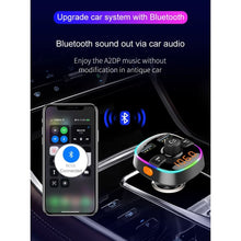 Заредете изображение във визуализатора на галерията – MP3 bluetooth предавател 5.0 + TF четец на карти + 2 x USB A QC3.0 BC52L черен
