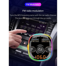 Заредете изображение във визуализатора на галерията – MP3 bluetooth предавател 5.0 + TF четец на карти + 2 x USB A QC3.0 BC52L черен
