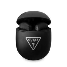 Заредете изображение във визуализатора на галерията – Bluetooth слушалки стерео TWS GUESS с докинг станция GUTWST82TRK (Triangle Logo / черно)
