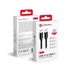 FORCELL F-ENERGY C338 кабел Type C към Type C PD QC4.0 3A 60W 0,25 м черен