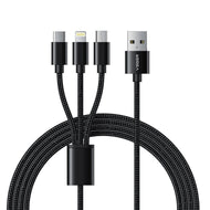 Кабел 3in1 USB A към Lightning / Type C / Micro USB VEGER 2,4A 18W V303 1,2 m - черен