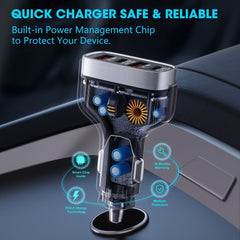 Зарядно за кола VEGER 2 x USB A + 2 x Type C PD QC 3A 66W CC53-2A2C - черно