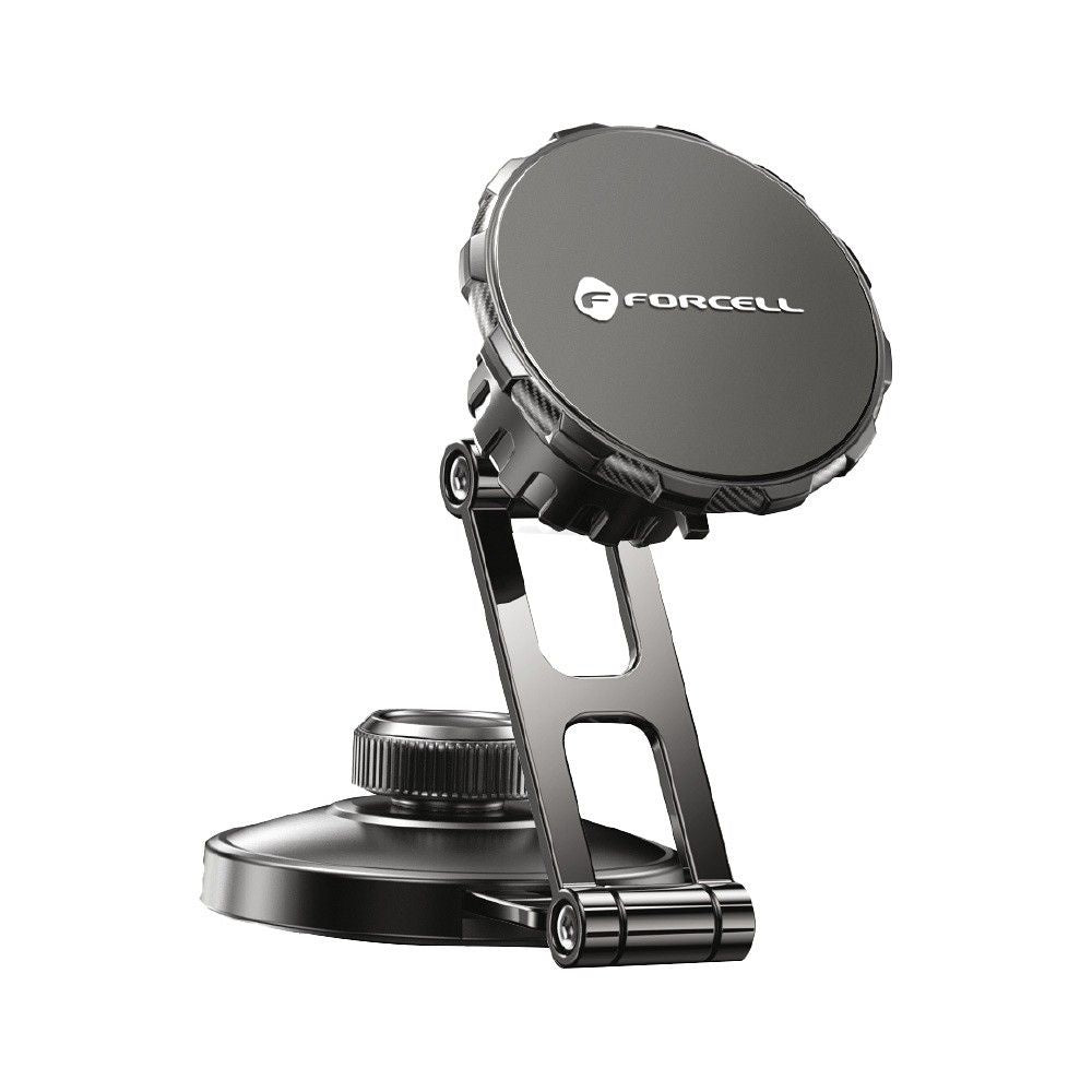 FORCELL F-Grip IronSecure стойка за кола за телефон за предно стъкло/централна конзола съвместима с MagSafe черна