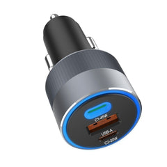 Зарядно за кола Forcell F-Energy Alu 2 x USB C + USB A QC4.0 PD SFC2.0 4,5A 65W - сиво