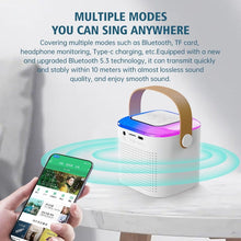 Заредете изображение във визуализатора на галерията – Говорител bluetooth Mini + безжичен микрофон LED Y1 бял

