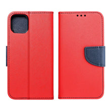 Заредете изображение във визуализатора на галерията – Калъф тип книга FANCY за XIAOMI Redmi Note 13 4G червен / тъмно син
