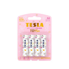 Заредете изображение във визуализатора на галерията – TESLA алкална батерия R6 (AA) TOYS+ GIRL [4x120] 4 бр.
