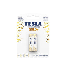 Заредете изображение във визуализатора на галерията – TESLA алкална батерия R3 (AAA) GOLD+ [2x120] 2 бр.
