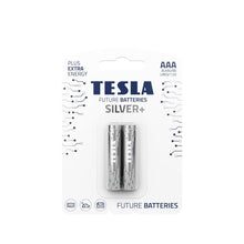 Заредете изображение във визуализатора на галерията – TESLA алкална батерия R3 (AAA) SILVER+ [2x120] 2 бр.
