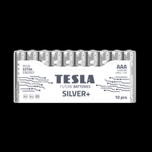 Заредете изображение във визуализатора на галерията – TESLA алкална батерия R3 (AAA) SILVER+ [10x72] 10 бр.

