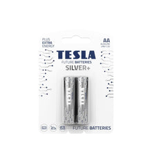 Заредете изображение във визуализатора на галерията – TESLA алкална батерия R6 (AA) SILVER+ [2x120] 2 бр.
