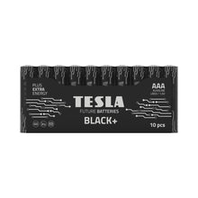 Заредете изображение във визуализатора на галерията – TESLA алкална батерия R3 (AAA) BLACK+ [10x72] 10 бр.
