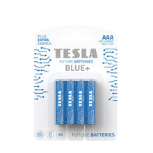 Заредете изображение във визуализатора на галерията – TESLA алкална батерия R3 (AAA) BLUE+ [4x120] 4 бр.
