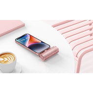 Външна батерия Veger PlugOn (W0573) PD QC3.0 2,4A 12W 5000 mAh с вграден конектор USB C - розова