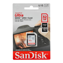 Заредете изображение във визуализатора на галерията – SANDISK карта памет ULTRA SDHC 32GB 120MB/s
