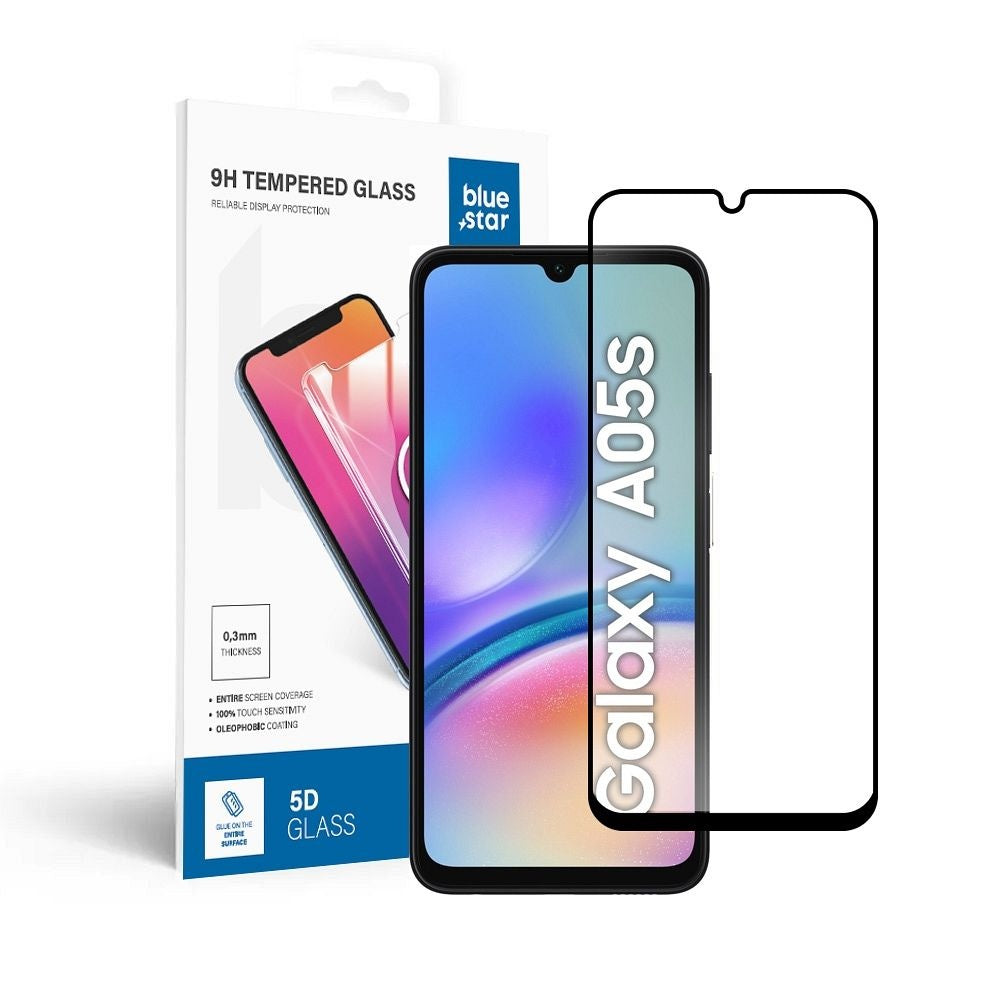 Стъклен протектор Blue Star - SAMSUNG A05s Full Face (full glue with frame/small size) - черен Стъклен протектор Blue Star