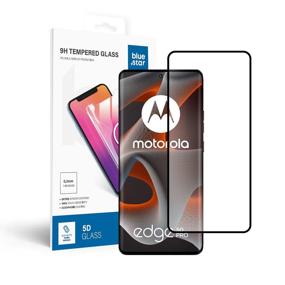 Стъклен протектор Blue Star - Motorola Edge 50 Pro - черен Tempered Glass Blue Star