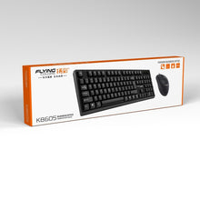 Заредете изображение във визуализатора на галерията – Wire set USB A keyboard QWERTY + mosue K8605 U+U
