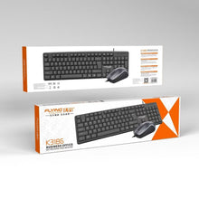 Заредете изображение във визуализатора на галерията – Wire set USB A keyboard QWERTY + mosue K3186 U+U
