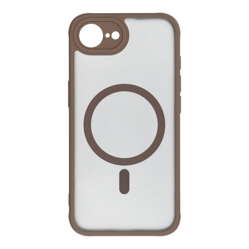 Гръб FULL MATTE MAG COVER съвместим с MagSafe за IPHONE 16E (SE 4 2025) кафяв