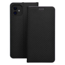 Заредете изображение във визуализатора на галерията – Калъф тип книга LUNA Carbon за IPHONE 16e (SE 4 2025) черен
