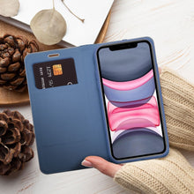 Заредете изображение във визуализатора на галерията – Калъф тип книга LUNA Carbon за IPHONE 16e (SE 4 2025) син
