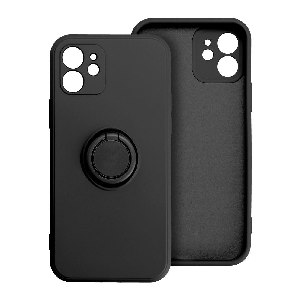 Силиконов гръб с пръстен за IPHONE 16e (SE 4 2025) черен